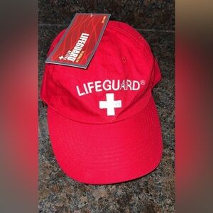 Bundle~NWT Red Lifeguard Baseball Cap Hat Unisex and Lifeguard Fanny pack bag